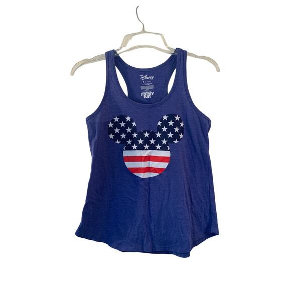 DISNEY Junior Family Fun Mickey Patriotic Racerback Tank Top / Size: Small - Picture 1 of 5